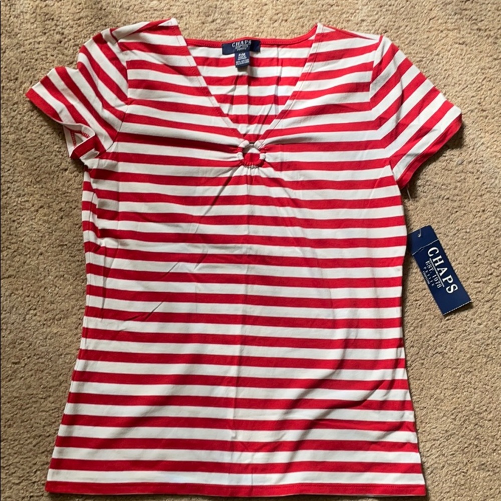 Red and white striped shirt